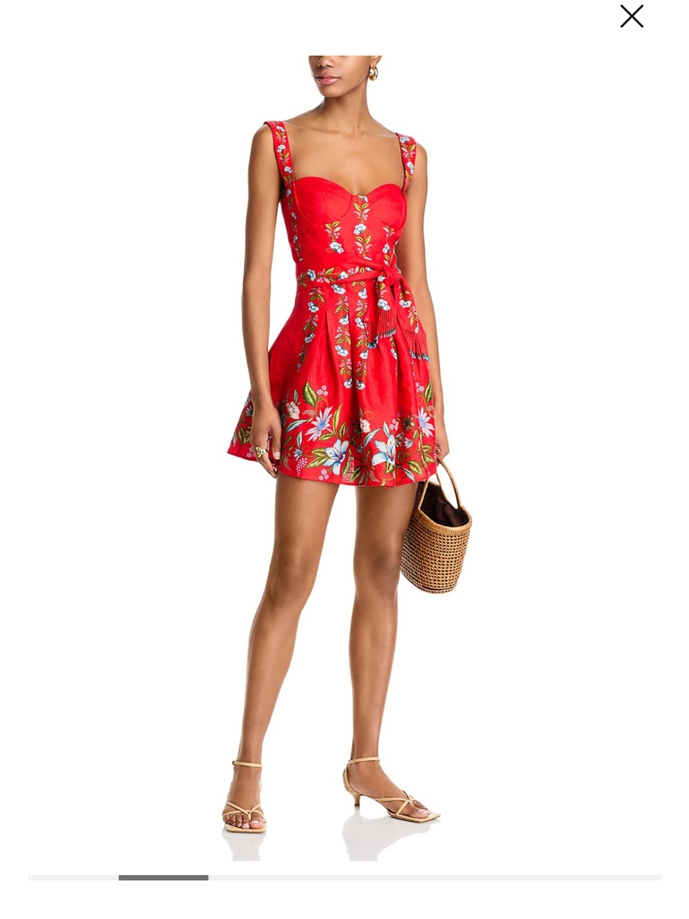 NWT FARM Rio Floral Sweet Bloom Bouquet Red Mini Dress Small - Picture 4 of 10